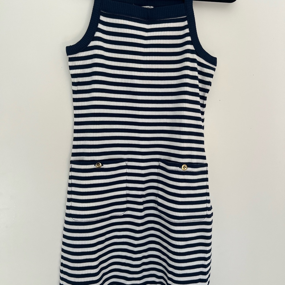 NWOT Crewcuts Navy and White Striped Casual Dress